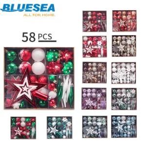 58 PCS / Set of Painted Christmas Ball Set Gift Package