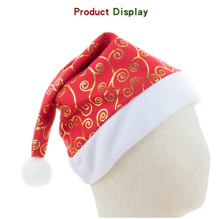 Christmas Hat Christmas Print Hat, Bronzing Stars Snowflakes Auspicious Cloud Holiday Decorations Cap