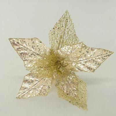 Tree Decoration Christmas Glitter Flowers for Party Decor