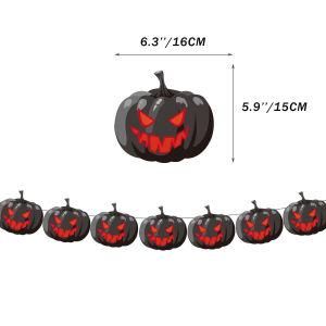 Black Pumpkin Halloween Banner Wall Hanging Garland Halloween Party Decoration