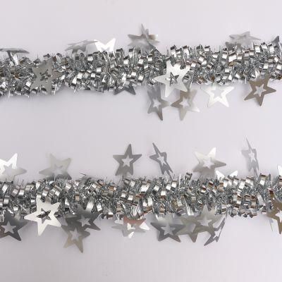 Silvery Color Christmas Factory Direct Sale Christmas Party Favor 2m Pet Tinsel