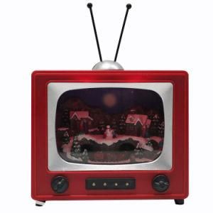 2020 Best Sell Turning Train TV Scene LED Music Box Christmas Decoration