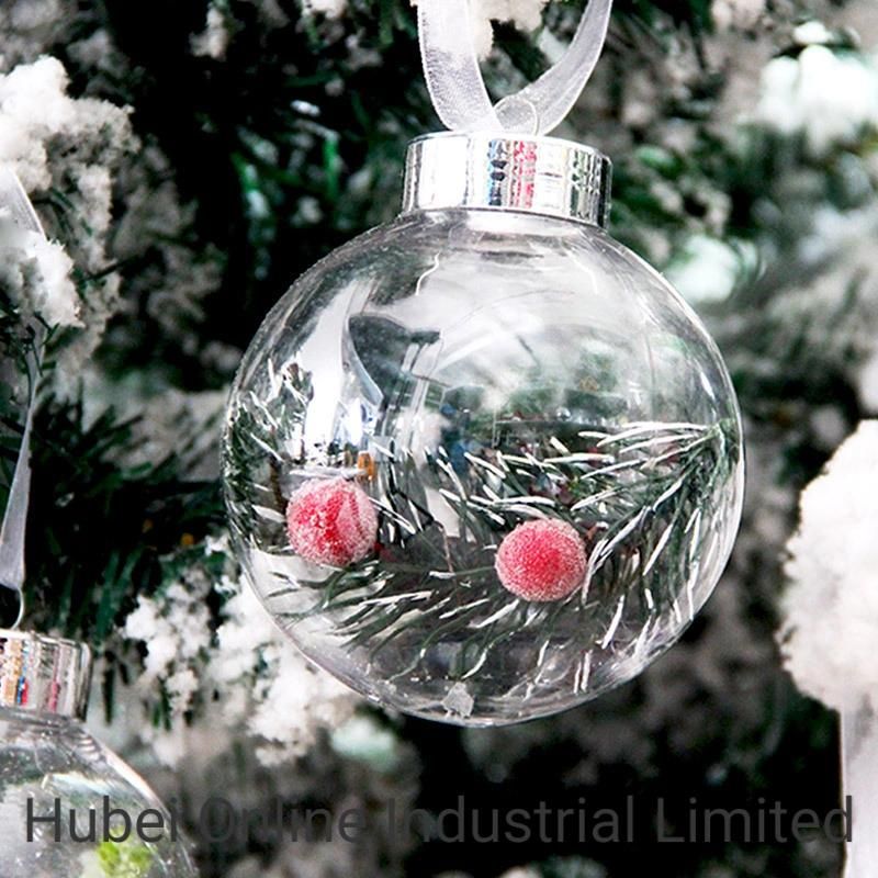 8cm 22g New Design Clear Plastic Christmas Balls Ornament