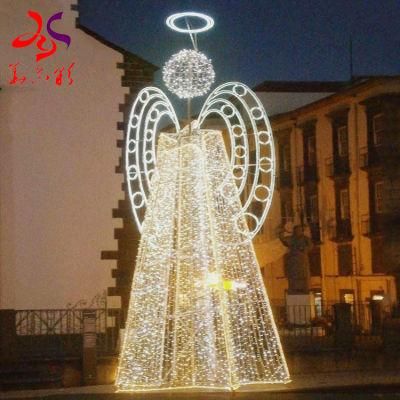 Christmas Party Park Outdoor Holiday Decoration 3D Angel Light