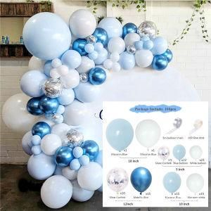 104PCS Amazon Blue Ocean Macaron Latex Balloon Chain Set