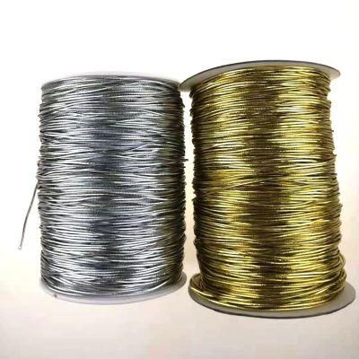 Metallic Gold Silver Elastic Cord for Craft Gift Packing
