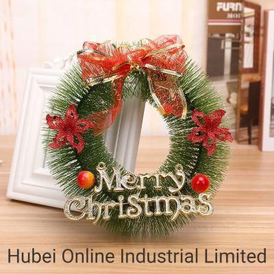 20cm China Artificial Christmas Wreath Flocked with Mixed Decorations Shop Window Prop Background Wreath