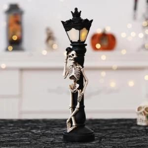 Resin Craft Polyresin Figurine Halloween Skull LED Light
