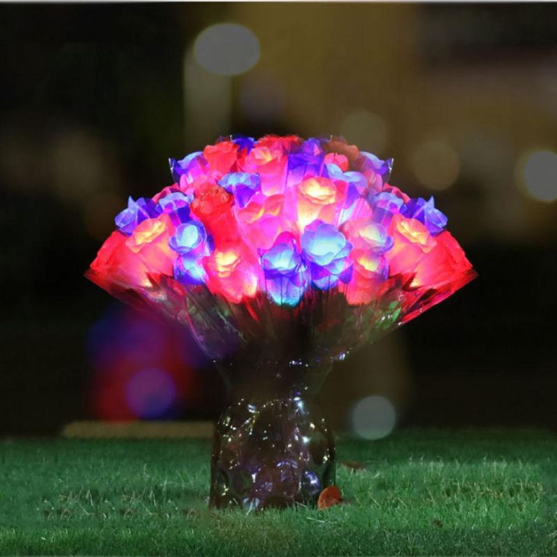 LED Roses with Stems for Valentine′ S Day