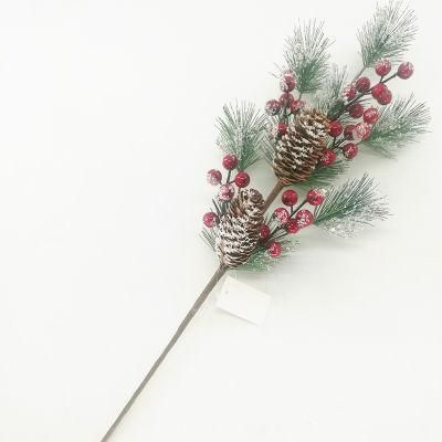 Red Berry Spray Iced Berry Stems Red Berry Twig Branches for Christmas Floral Arrangement