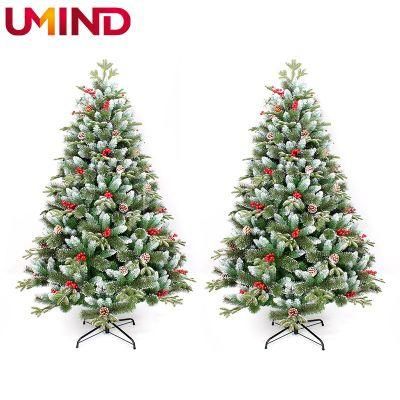 Yh2011 240cm Big Green and White PVC PE Tree Christmas Home Decoration Wholesale