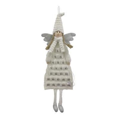 White Advent Calendar Animated Decorations Art Crafts Christmas Angel