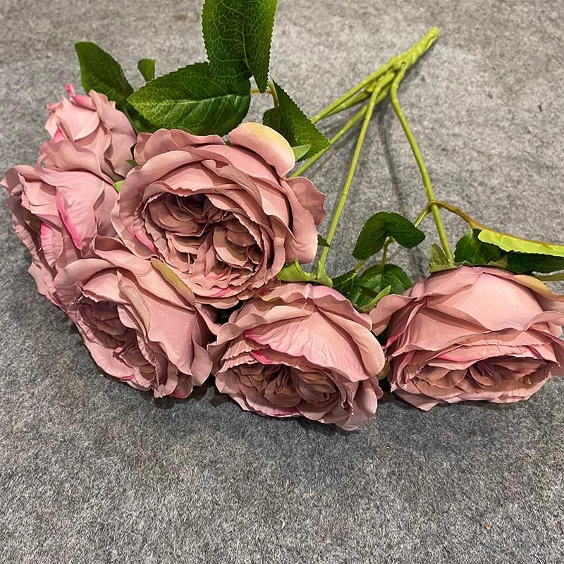 Factory Wholesale Artificial Flower Bunches Austin Rose Artificial Flower