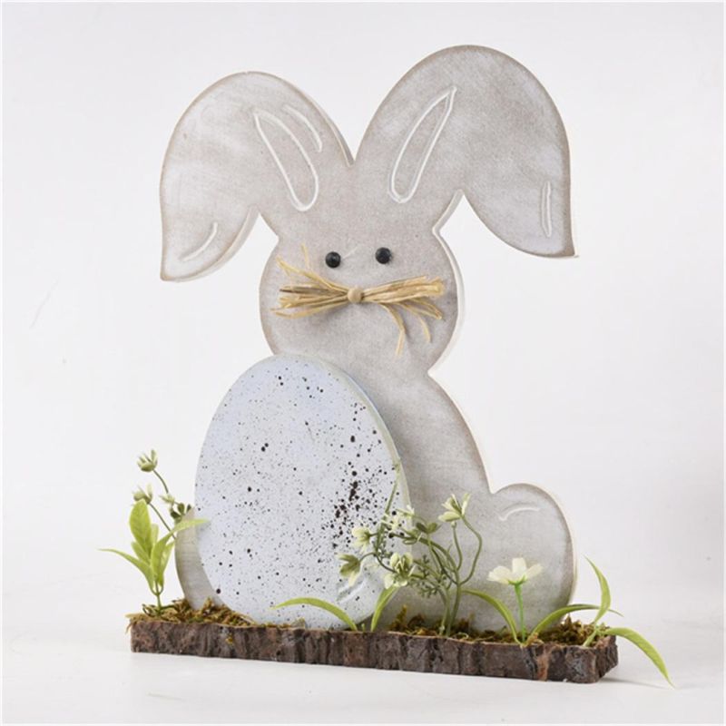 Factory Top Seller Customized Standing Rabbit Decoration Easter Wooden Decor