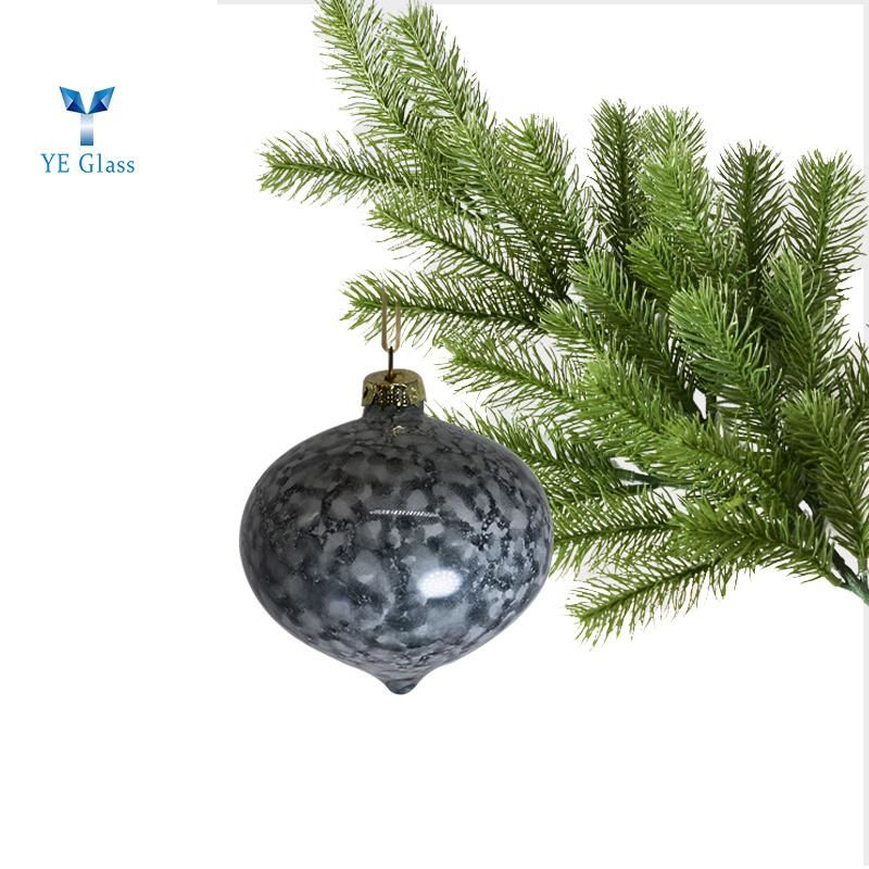 Black White Texture Borosilicate Glass Ball Christmas Balls for Decoration