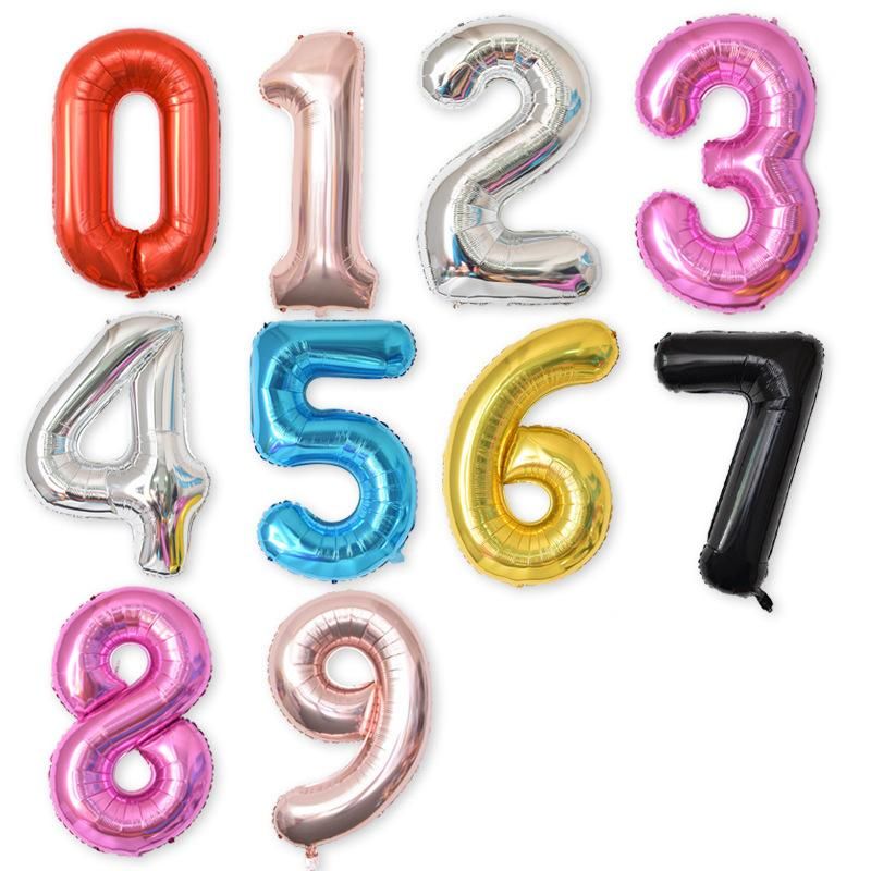 Golden Number Foil Balloon for Christmas Holidays Parties
