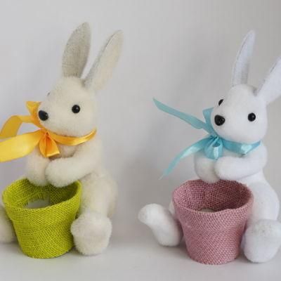 Factory Handmade Home Decor Foam Rabbit Basket Easter Decoration Bunny