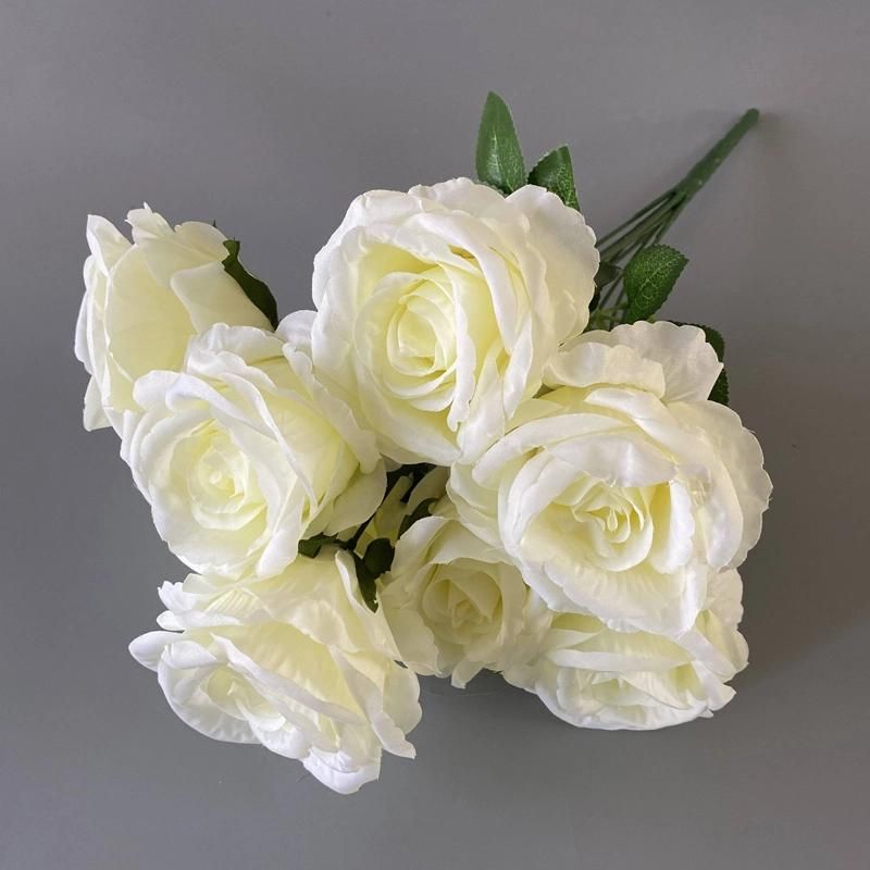 Wholesale High Quality 9 Heads Rose Flower Bunches