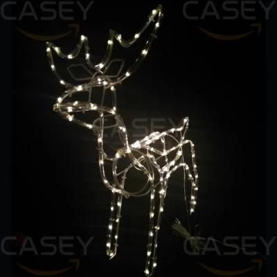 Factory Sale Various 3D Motif LED Outdoor Christmas Rope Street Rope Light Reindeer for Holiday Party