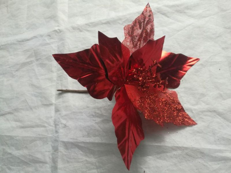 New Design Multicolor Artificial Simulation Christmas Flowers for Indoor Home Decoration