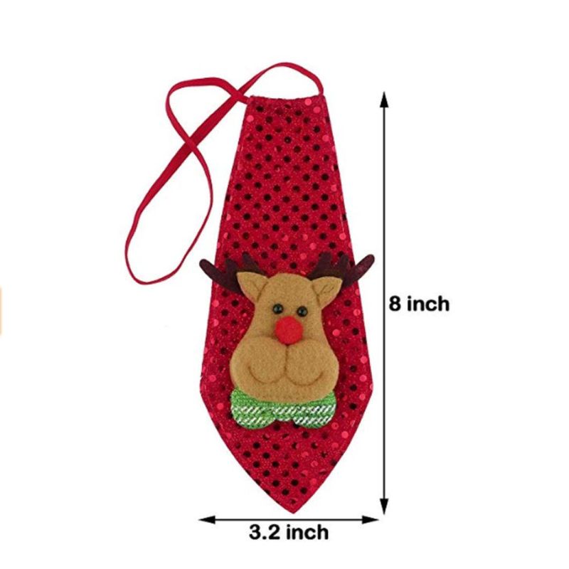 Christmas Neckties LED Sequins Cartoon Tie Xmas Holiday Party Costume