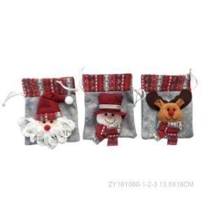 Christmas Santa Head Toy Bag Drawstring Bag