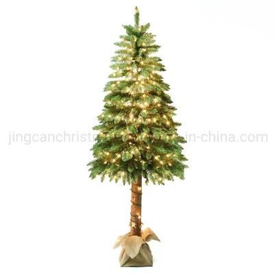 Artificial PVC Fir Wooden Christmas Tree with LED Light