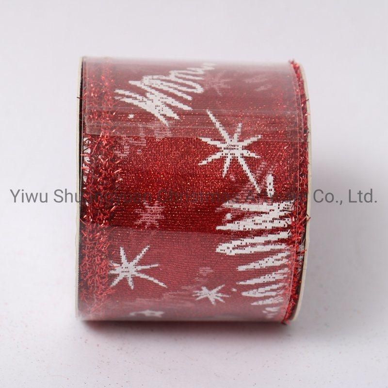 Christmas Ribbon Decor for Holiday Wedding Party Decoration Supplies Hook Ornament Craft Gifts
