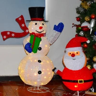 Outdoor Foldable Santa Snowman Decoration Lights