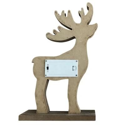 Wooden Xmas Reindeer Home Decoration with LED Christmas Gift