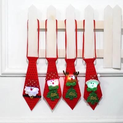 Christmas Decorations Children&prime;s Luminescent Toys Elk Snowman Luminescent Tie
