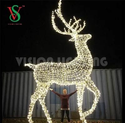 Outdoor Large Christmas 3D LED Reindeer Lights for Sale