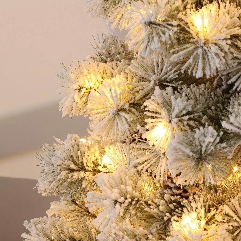 2021 New Design Factory Wholesale Christmas Snow Pine Needle Tree Decorated with Lights for Home Decoration