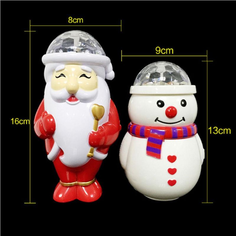 Funny Christmas Gifts Rotational Snowman with LED Stage Light Toys