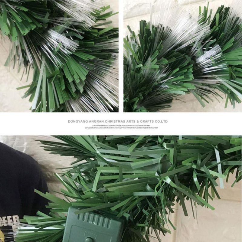 Green Fiber Optic Garland with Lights for Christmas Decoration