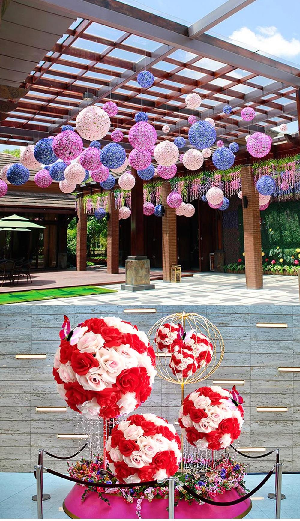 Wedding Flower Ball Table Centerpiece Decoration Artificial Silk Rose Ball Wedding Flowers Arrangement Flower Ball