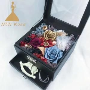 Elegant and Beautiful Preserved Rose Flower Box for Wedding Valentine&prime;s Day