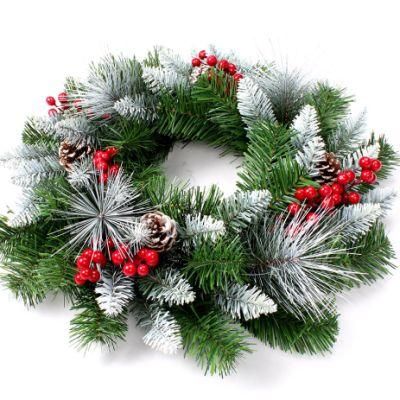 Yh1916 New Design 2021 Christmas Wreath 40cm for Christmas Hanging Decoration