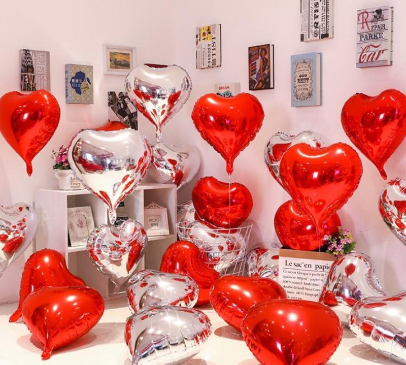 Wedding Birthday Party Decoration Love Heart Shape Aluminum Foil Balloon