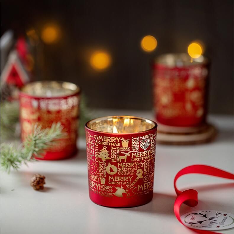 Christmas Gift Home Decoration Glass Jar Custom Soy Scented Candle