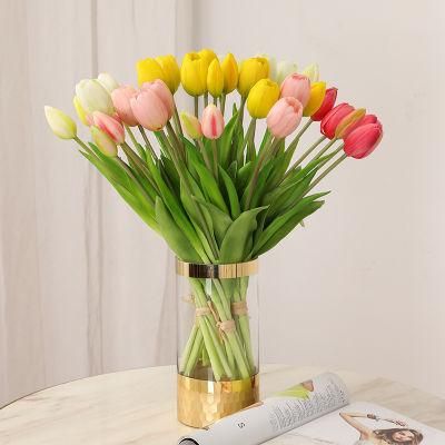 Artificial Tulip Bouquets DIY Artificial High Quality Handmade Flowers Tulip Suitable for Home Room Decoration Wedding Party Decoration