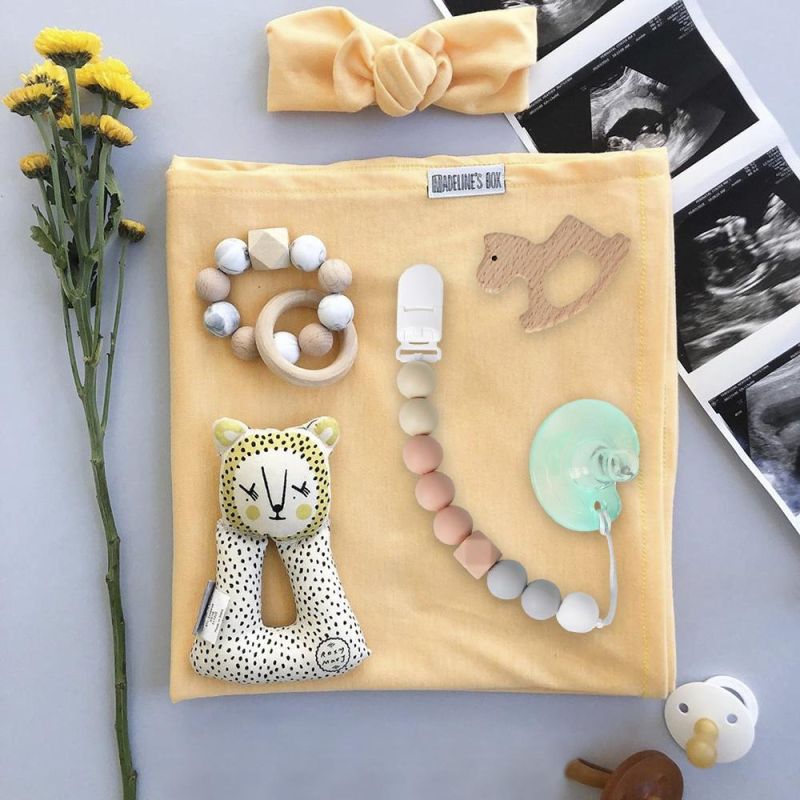 Silicone Teether Disc I Love Mom Baby Pacifier Clip Chain Nursing Accessories Safety Silicone Toys Tooth Training
