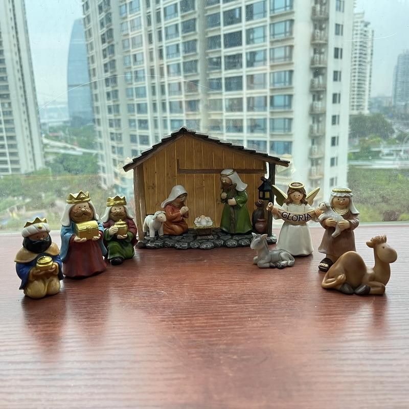 Resin Nativity Cartoon Figurine 12PCS Set