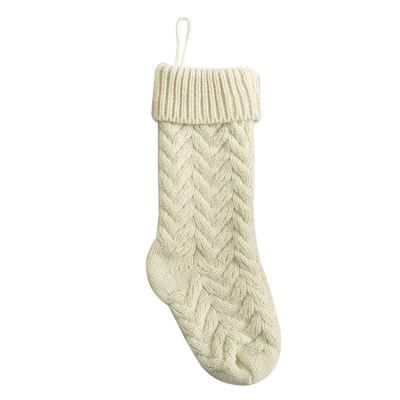 Shangyi Pack 1, 18&quot; Unique Ivory White Knit Christmas Stockings