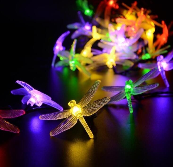 LED Solar Lamp String New Dragonfly Shaped Christmas LED Light
