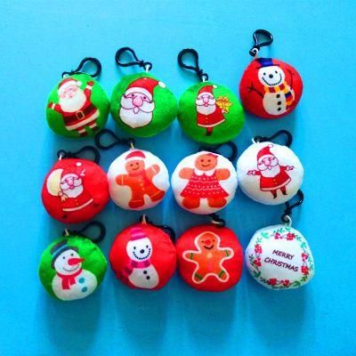 Custom Christmas Decoration Promotion Gift Plush Toy Christmas Keychain