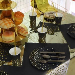175PCS Black DOT Decoration Tableware Gender Reveal Party Decor