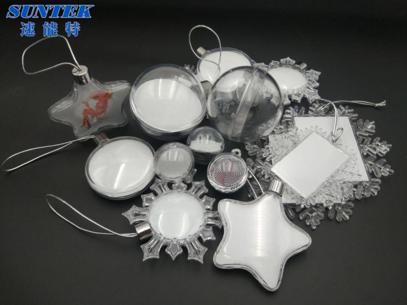 8cm Sublimation Christmas Ball Plastic Ornament