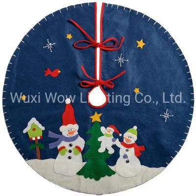 Snowman Christmas Tree Skirt Decoration, 90 Cm - Regular, Blue