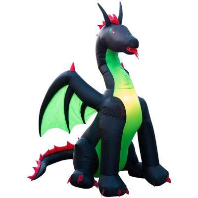 Halloween Holiday Inflatables Dragon with Internal LED Light Yard Decor